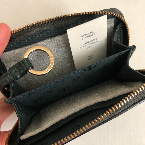 ❌SOLD❌ Tory Burch Robinson Zip Coin Purse in Jitney Green - Picture 3 of 3